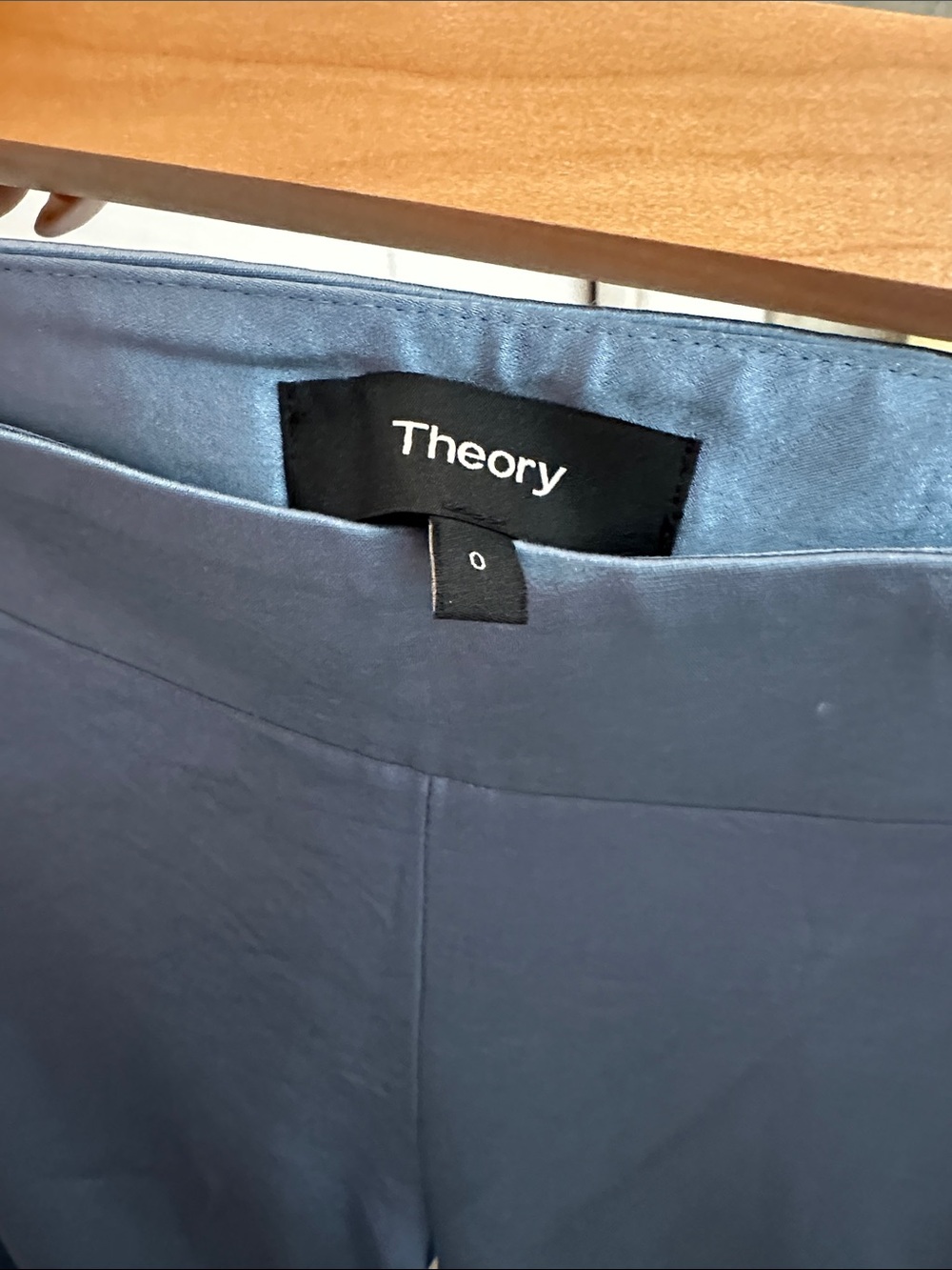 Theory blue heron double sateen clean flair pant - Picture 4 of 7
